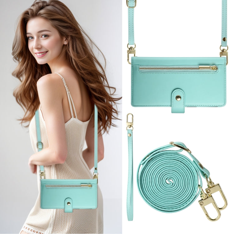 For Google Pixel 9 / 9 Pro Nine Card-slot Zipper Wallet Bag Leather Phone Case(Mint Green) - Google Cases by PMC TechLife | Online Shopping South Africa | PMC TechLife | Buy Now Pay Later Mobicred