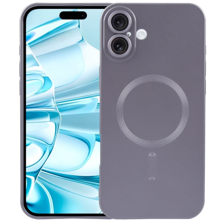 For iPhone 16 Liquid TPU Silicone Solid Color MagSafe Phone Case(Grey) - iPhone 16 Cases by PMC TechLife | Online Shopping South Africa | PMC TechLife | Buy Now Pay Later Mobicred