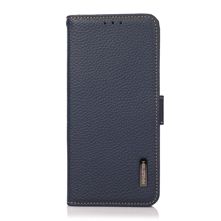 For Samsung Galaxy S25 Ultra 5G KHAZNEH Side-Magnetic Litchi Genuine Leather RFID Phone Case(Blue) - Galaxy S25 Ultra 5G Cases by PMC Jewellery | Online Shopping South Africa | PMC Jewellery | Buy Now Pay Later Mobicred