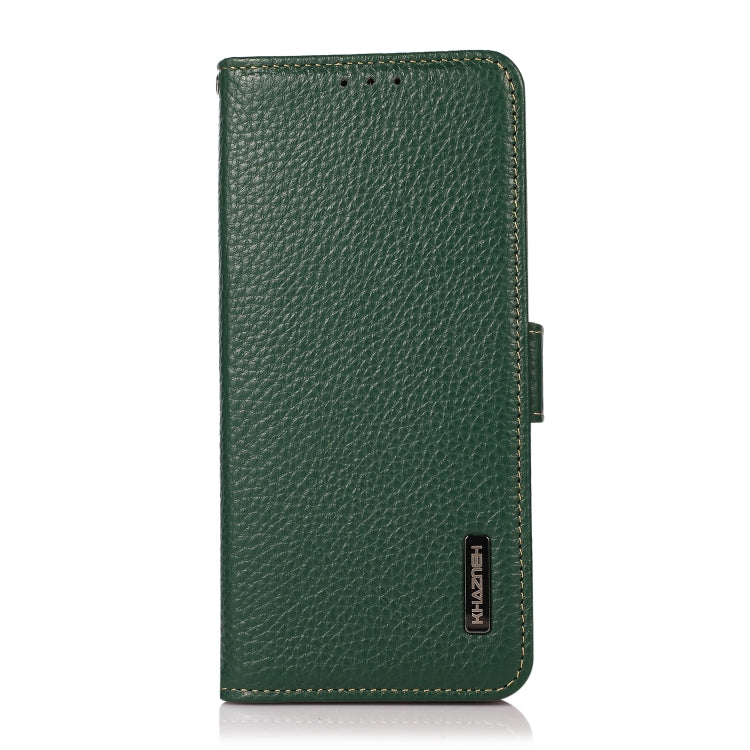 For Samsung Galaxy S25 Ultra 5G KHAZNEH Side-Magnetic Litchi Genuine Leather RFID Phone Case(Green) - Galaxy S25 Ultra 5G Cases by PMC Jewellery | Online Shopping South Africa | PMC Jewellery | Buy Now Pay Later Mobicred