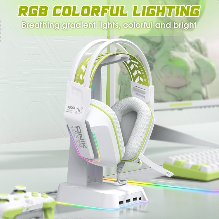 ONIKUMA X13 RGB Colorful Lighting Wired Gaming Headset with Microphone, Length:2.2m(White) - free shipping - PMC Jewellery - Order now!