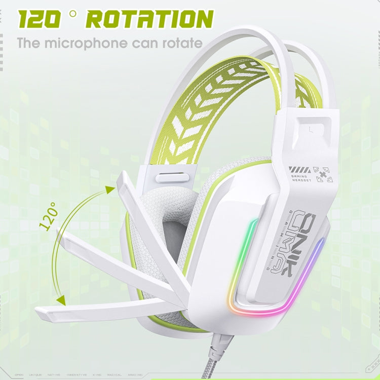 ONIKUMA X13 RGB Colorful Lighting Wired Gaming Headset with Microphone, Length:2.2m(White) - free shipping - PMC Jewellery - Order now!