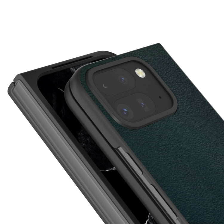 For Google Pixel 9 Pro Fold PU Leather Black Frame Full Coverage Phone Case(Green) - Google Cases by PMC TechLife | Online Shopping South Africa | PMC TechLife | Buy Now Pay Later Mobicred