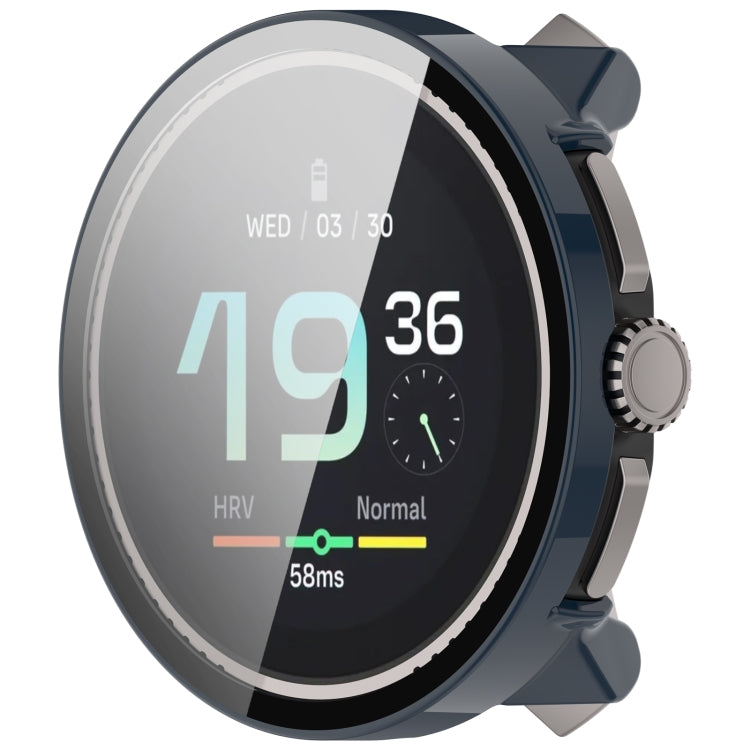 For Suunto Race S PC + Tempered Glass Film Integrated Watch Protective Case(Dark Blue) - Watch Case by PMC TechLife | Online Shopping South Africa | PMC TechLife | Buy Now Pay Later Mobicred