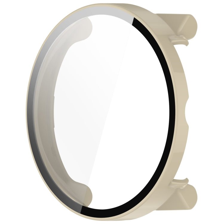 For Suunto Race S PC + Tempered Glass Film Integrated Watch Protective Case(Ivory White) - Watch Case by PMC TechLife | Online Shopping South Africa | PMC TechLife | Buy Now Pay Later Mobicred