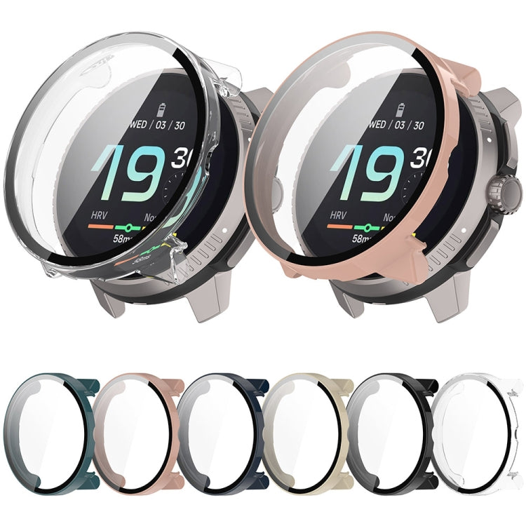 For Suunto Race S PC + Tempered Glass Film Integrated Watch Protective Case(Ivory White) - Watch Case by PMC TechLife | Online Shopping South Africa | PMC TechLife | Buy Now Pay Later Mobicred