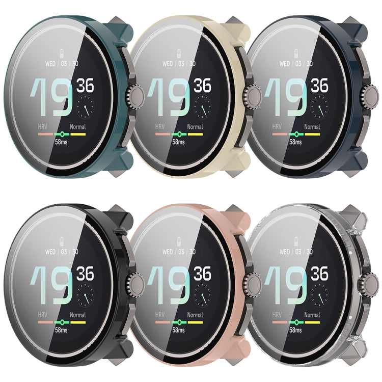 For Suunto Race S PC + Tempered Glass Film Integrated Watch Protective Case(Ivory White) - Watch Case by PMC TechLife | Online Shopping South Africa | PMC TechLife | Buy Now Pay Later Mobicred