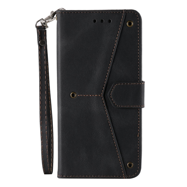 For iPhone 16 Pro Nail Skin Feel Stitching Calf Texture Leather Phone Case(Black) - iPhone 16 Pro Cases by PMC TechLife | Online Shopping South Africa | PMC TechLife | Buy Now Pay Later Mobicred