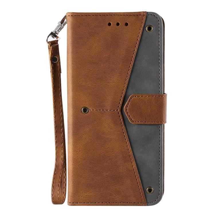 For iPhone 16e Nail Skin Feel Stitching Calf Texture Leather Phone Case(Brown) - iPhone 16e Cases by PMC TechLife | Online Shopping South Africa | PMC TechLife | Buy Now Pay Later Mobicred