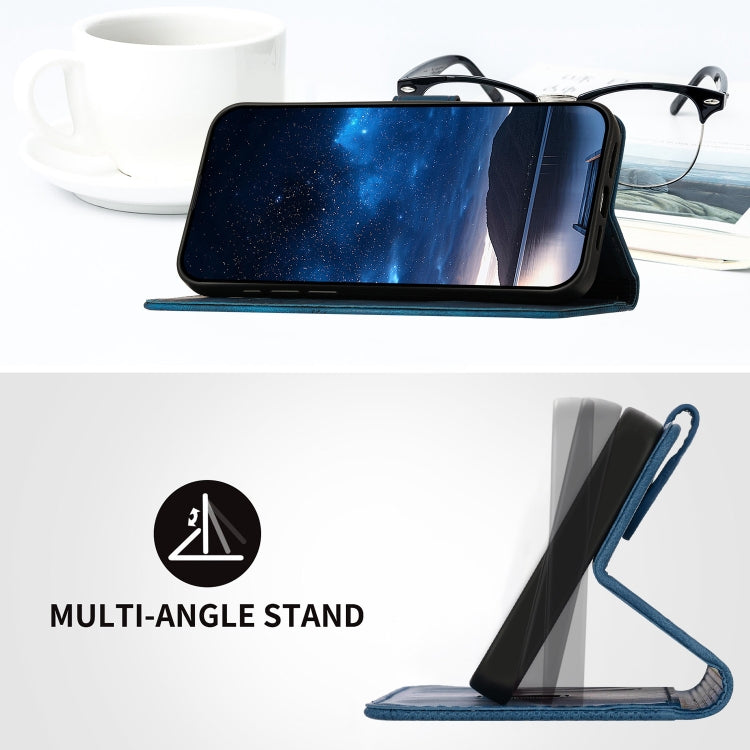 For iPhone 16 Plus YX0080 Grid Butterfly Embossed Pattern Flip Leather Phone Case with Lanyard(Dark Blue) - iPhone 16 Plus Cases by PMC TechLife | Online Shopping South Africa | PMC TechLife | Buy Now Pay Later Mobicred