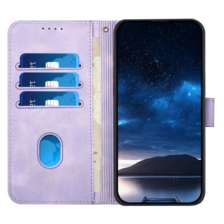 For Motorola Moto G Power 5G 2024 Grid Butterfly Embossed Pattern Leather Phone Case with Lanyard(Light Purple) - free shipping - PMC Jewellery - Order now!