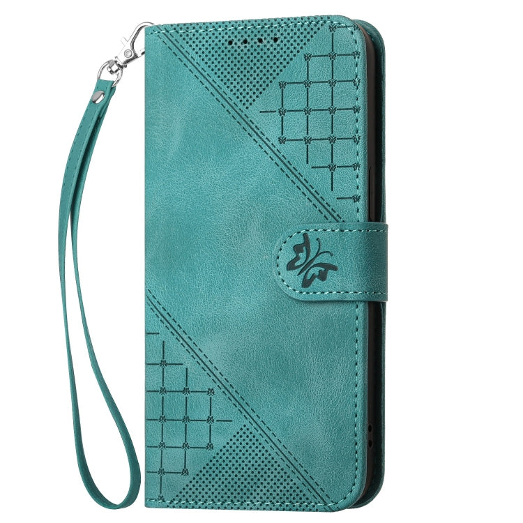 For Motorola Moto G Stylus 5G 2024 YX0080 Grid Butterfly Embossed Pattern Flip Leather Phone Case with Lanyard(Light Blue) - Motorola Cases by PMC Jewellery | Online Shopping South Africa | PMC Jewellery | Buy Now Pay Later Mobicred