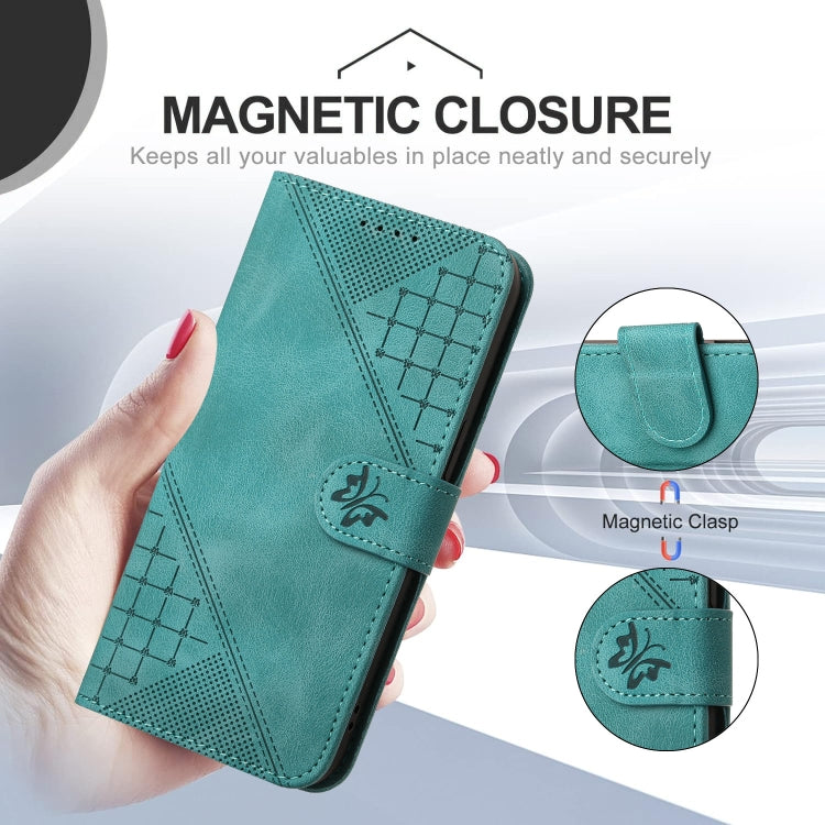 For Motorola Moto G Stylus 5G 2024 YX0080 Grid Butterfly Embossed Pattern Flip Leather Phone Case with Lanyard(Light Blue) - Motorola Cases by PMC Jewellery | Online Shopping South Africa | PMC Jewellery | Buy Now Pay Later Mobicred