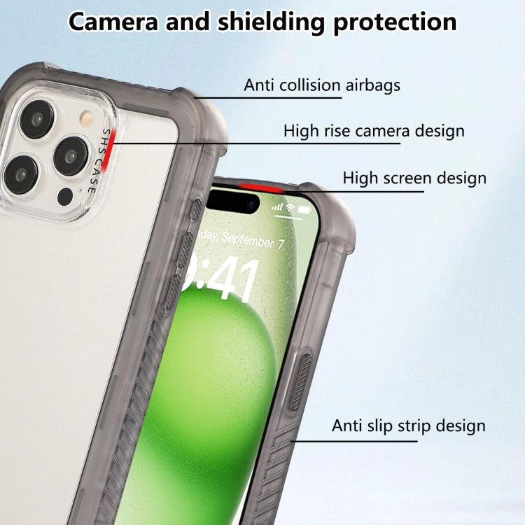 For iPhone 16 Pro Transparent Matte TPU Hybrid PC 3-in-1 Phone Case(Grey) - iPhone 16 Pro Cases by PMC TechLife | Online Shopping South Africa | PMC TechLife | Buy Now Pay Later Mobicred