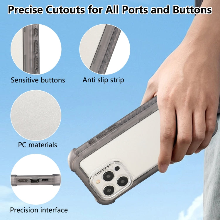 For iPhone 16 Transparent Matte TPU Hybrid PC 3-in-1 Phone Case(Grey) - free shipping - PMC TechLife - Order now!