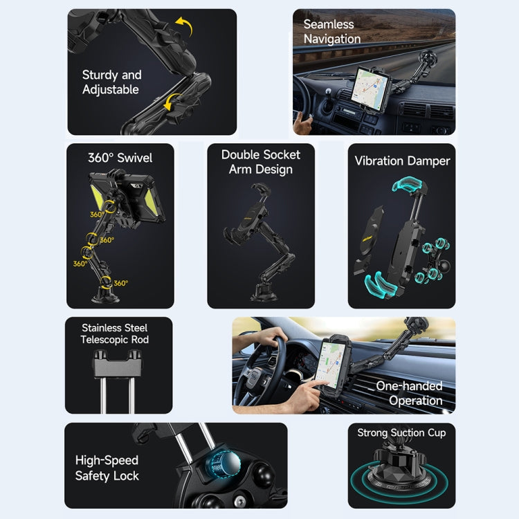 Ulefone UAN02 Armor Mount Max Car Phone Tablet Holder(Black) - free shipping - PMC Jewellery - Order now!
