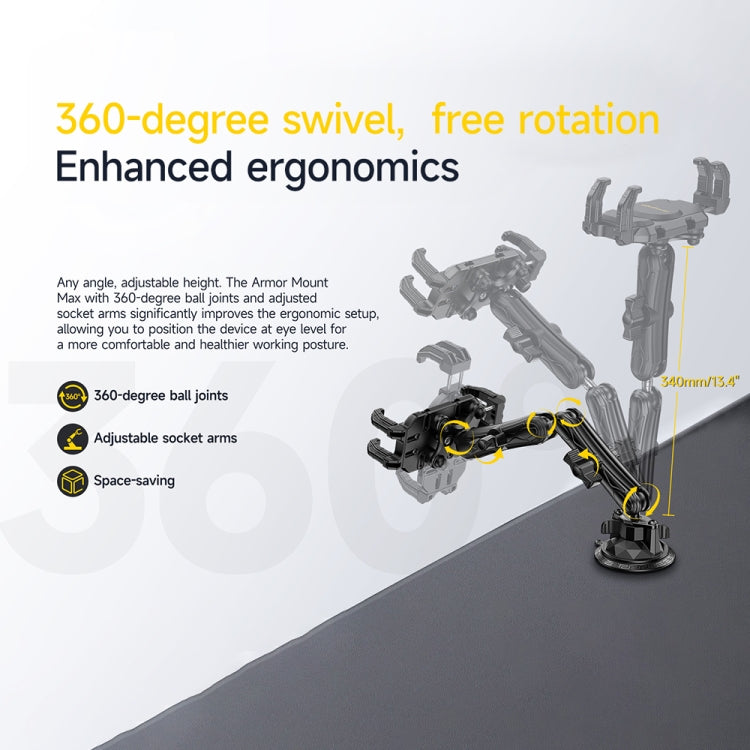 Ulefone UAN02 Armor Mount Max Car Phone Tablet Holder(Black) - free shipping - PMC Jewellery - Order now!