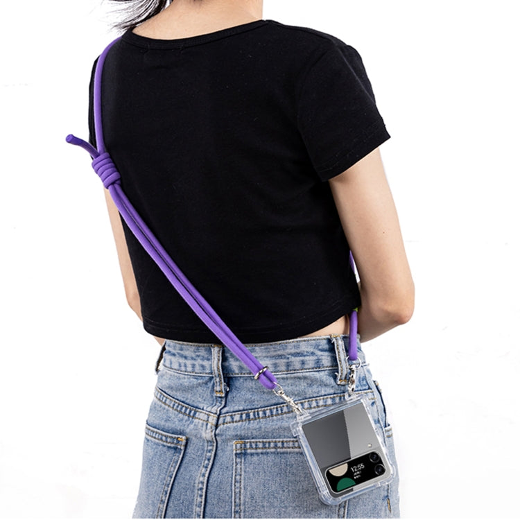For Samsung Galaxy Z Flip4 GKK Airbag Hinge Full Coverage Phone Case with Crossbody Rope(Purple) - free shipping - PMC Jewellery - Order now!