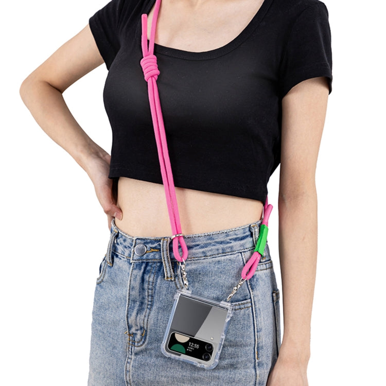 For Samsung Galaxy Z Flip3 GKK Airbag Hinge Full Coverage Phone Case with Crossbody Rope(Pink) - free shipping - PMC Jewellery - Order now!