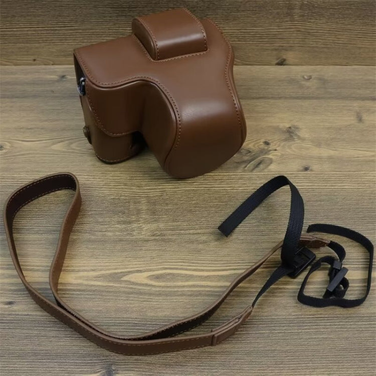 For FUJIFILM X-S20 Full Body Leather Camera Case Bag with Strap(Coffee) - Leather Bag by PMC TechLife | Online Shopping South Africa | PMC TechLife | Buy Now Pay Later Mobicred