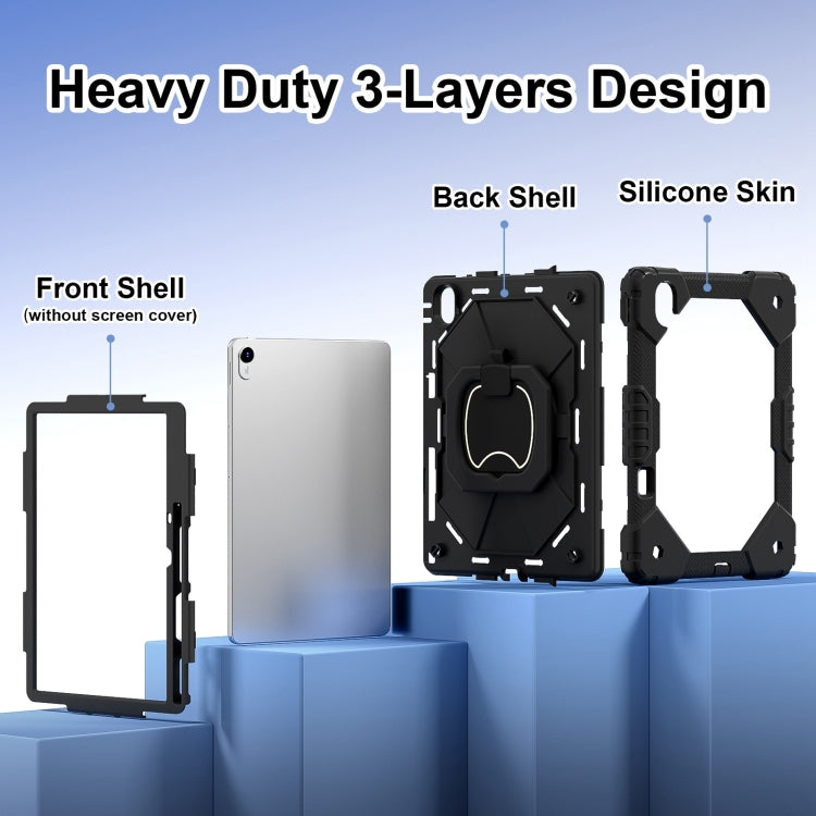 For Huawei Matepad 11.5 2023 Contrast Color Robot Silicone Hybrid PC Tablet Case(Black) - Huawei by PMC Jewellery | Online Shopping South Africa | PMC Jewellery | Buy Now Pay Later Mobicred