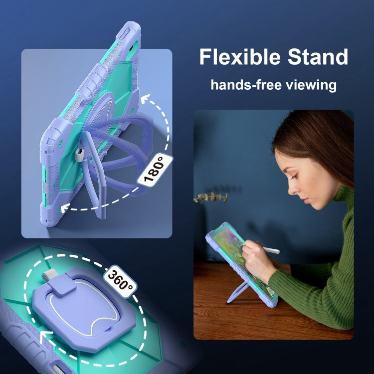 For Huawei Matepad 11.5 2023 Contrast Color Robot Silicone Hybrid PC Tablet Case(Purple Mint Green) - Huawei by PMC Jewellery | Online Shopping South Africa | PMC Jewellery | Buy Now Pay Later Mobicred