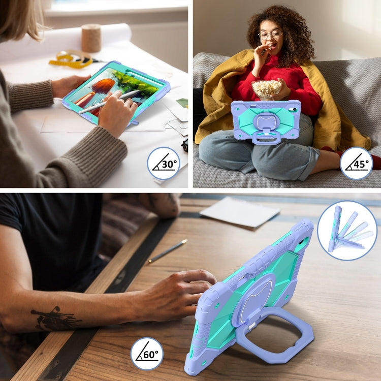 For Huawei Matepad 11.5 2023 Contrast Color Robot Silicone Hybrid PC Tablet Case(Purple Mint Green) - Huawei by PMC Jewellery | Online Shopping South Africa | PMC Jewellery | Buy Now Pay Later Mobicred