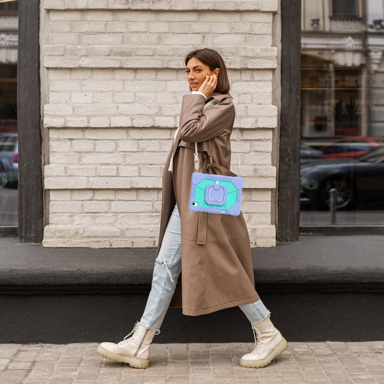 For Huawei Matepad 11.5 2023 Contrast Color Robot Silicone Hybrid PC Tablet Case(Purple Mint Green) - Huawei by PMC Jewellery | Online Shopping South Africa | PMC Jewellery | Buy Now Pay Later Mobicred