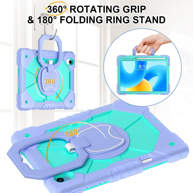 For Huawei Matepad 11.5 2023 Contrast Color Robot Silicone Hybrid PC Tablet Case(Purple Mint Green) - Huawei by PMC Jewellery | Online Shopping South Africa | PMC Jewellery | Buy Now Pay Later Mobicred