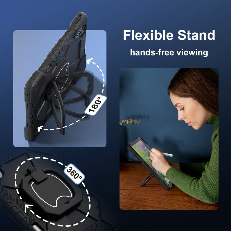 For Huawei MatePad Air 12 2024 Contrast Color Robot Silicone Hybrid PC Tablet Case(Black) - Huawei by PMC Jewellery | Online Shopping South Africa | PMC Jewellery | Buy Now Pay Later Mobicred