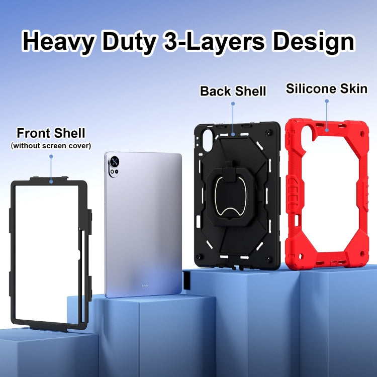 For Huawei MatePad Air 12 2024 Contrast Color Robot Silicone Hybrid PC Tablet Case(Red Black) - Huawei by PMC Jewellery | Online Shopping South Africa | PMC Jewellery | Buy Now Pay Later Mobicred