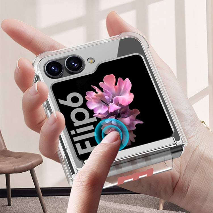 For Samsung Galaxy Z Flip6 / Flip7 FE GKK Clear Airbag Wristband Holder Phone Case(Transparent Silver) - free shipping - PMC Jewellery - Order now!