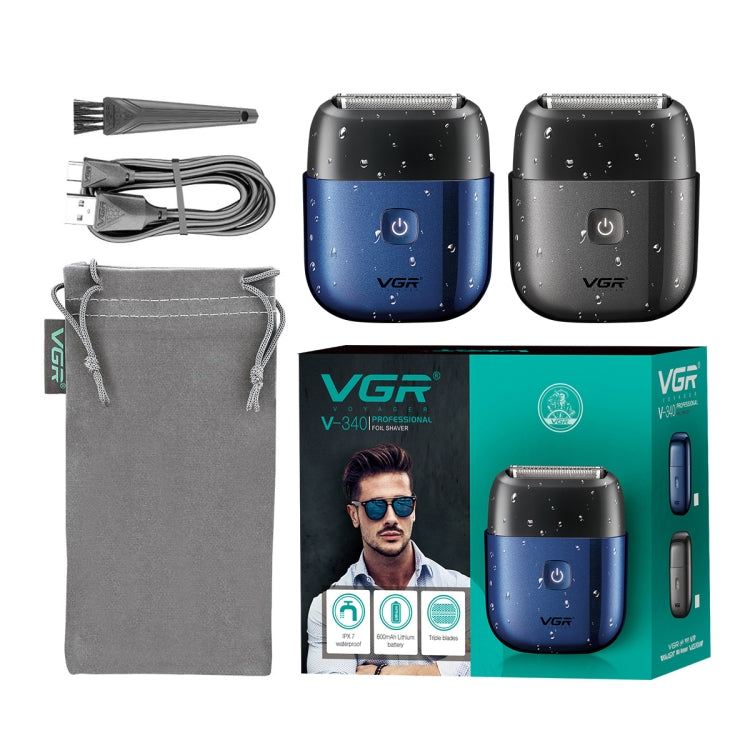 VGR V-340 5W USB Mini Portable Reciprocating Electric Shaver(Blue) - Shavers & Accessories by VGR | Online Shopping South Africa | PMC TechLife | Buy Now Pay Later Mobicred