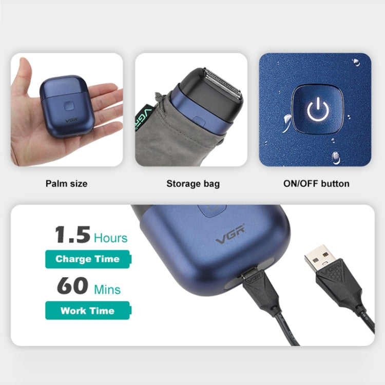 VGR V-340 5W USB Mini Portable Reciprocating Electric Shaver(Black) - free shipping - PMC TechLife - Order now!