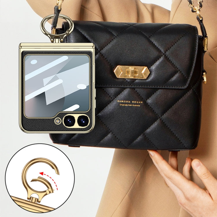 For Samsung Galaxy Z Flip6 / Flip7 FE GKK Integrated Electroplated Litchi Texture Leather Phone Case with Ring(Yellow) - free shipping - PMC Jewellery - Order now!
