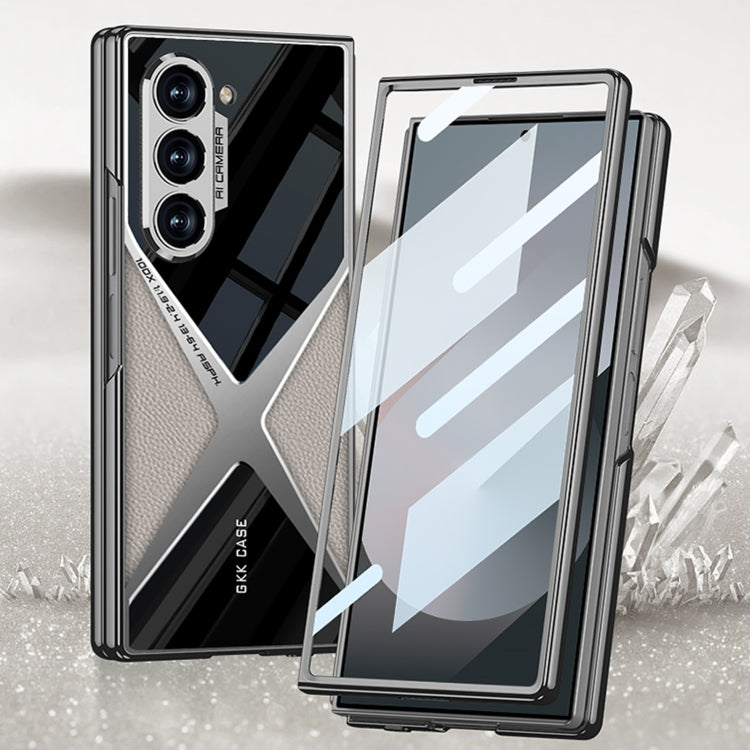 For Samsung Galaxy Z Fold6 GKK Integrated Leather Electroplating Supersonic Speed Shockproof Phone Case(Mountain Gray) - free shipping - PMC Jewellery - Order now!