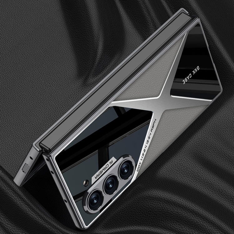 For Samsung Galaxy Z Fold6 GKK Integrated Leather Electroplating Supersonic Speed Shockproof Phone Case(Mountain Gray) - free shipping - PMC Jewellery - Order now!