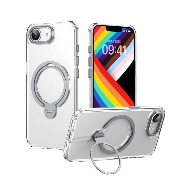 For iPhone 16e Double Ring MagSafe Magnetic Holder Phone Case(Transparent) - free shipping - PMC TechLife - Order now!