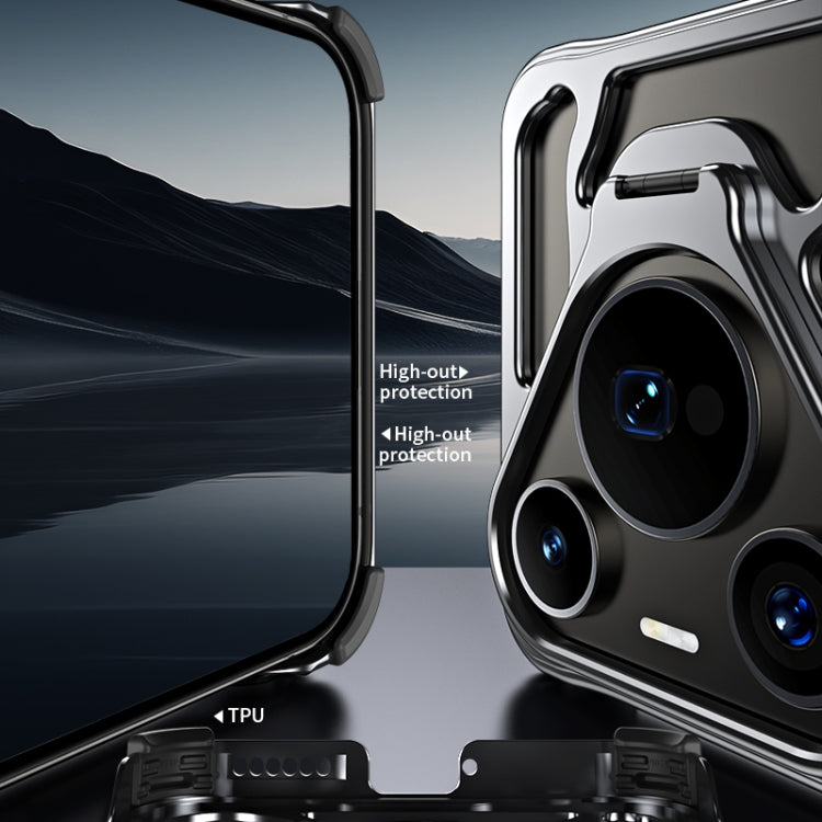 For Huawei Pura 70 Pro Auspicious Cloud Series MagSafe Metal Phone Case with Bracket(Grey) - free shipping - PMC Jewellery - Order now!