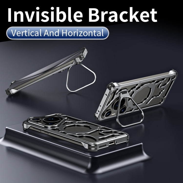 For Huawei Pura 70 Ultra Auspicious Cloud Series MagSafe Metal Phone Case with Bracket(Silver) - Huawei Cases by PMC Jewellery | Online Shopping South Africa | PMC Jewellery | Buy Now Pay Later Mobicred
