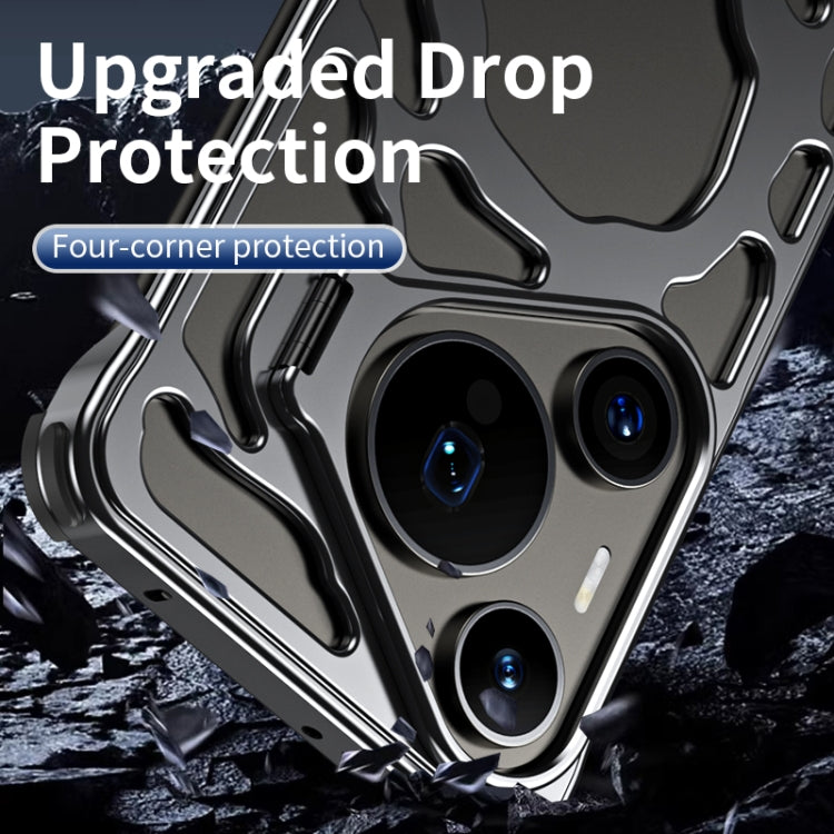 For Huawei Pura 70 Pro+ Auspicious Cloud Series MagSafe Metal Phone Case with Bracket(Silver) - free shipping - PMC Jewellery - Order now!