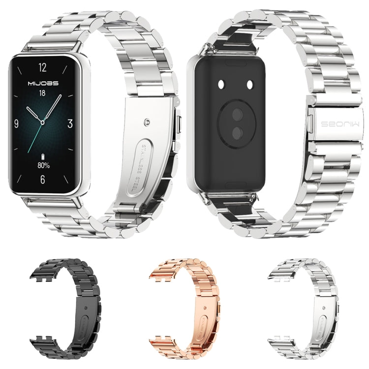 For Honor Band 10 / 9 MIJOBS Three-Beads Stainless Steel Watch Band(Silver) - free shipping - PMc TechLife - Order now!