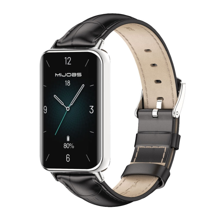 For Honor Band 10 / 9 MIJOBS Cowhide Leather Watch Band(Bamboo Silver) - free shipping - PMc TechLife - Order now!