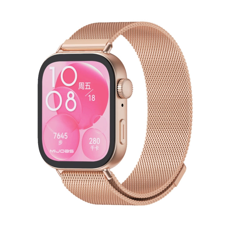 For Huawei Watch Fit3 MIJOBS Milan Magnetic Stainless Steel Watch Band(Rose Gold) - free shipping - PMc TechLife - Order now!