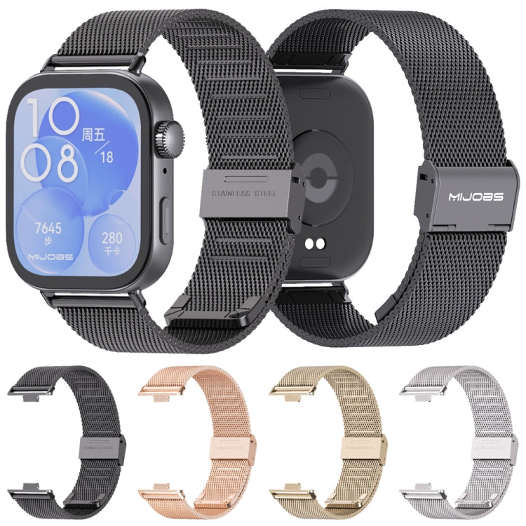 For Huawei Watch Fit3 MIJOBS Milan Buckle Stainless Steel Watch Band(Rose Gold) - free shipping - PMc TechLife - Order now!