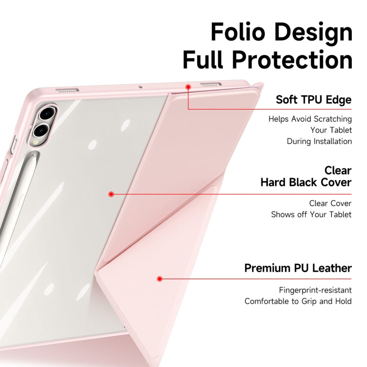 For Samsung Galaxy Tab S9+ / S9 FE+ DUX DUCIS Magi Series Smart Leather Tablet Case(Pink) - free shipping - PMC Jewellery - Order now!