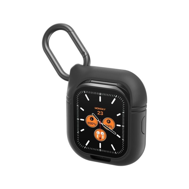 D8 Pro 2.01 inch 2 in 1 Bluetooth Earphone Steel Strap Smart Watch, Support NFC with Cover(Black) - Smart Watches by PMC TechLife | Online Shopping South Africa | PMC TechLife | Buy Now Pay Later Mobicred