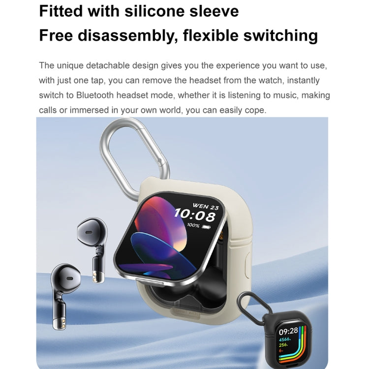 D8 Pro 2.01 inch 2 in 1 Bluetooth Earphone Steel Strap Smart Watch, Support NFC with Cover(Black) - Smart Watches by PMC TechLife | Online Shopping South Africa | PMC TechLife | Buy Now Pay Later Mobicred