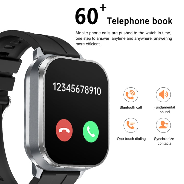 D8 Pro 2.01 inch 2 in 1 Bluetooth Earphone Steel Strap Smart Watch, Support NFC with Cover(Black) - Smart Watches by PMC TechLife | Online Shopping South Africa | PMC TechLife | Buy Now Pay Later Mobicred