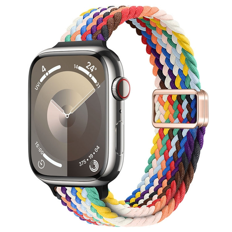 For Apple Watch SE 2023 40mm Slim Magnetic Buckle Nylon Braided Watch Band(Rainbow) - free shipping - PMc TechLife - Order now!